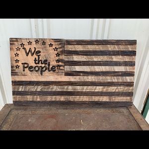 We the People wood flag